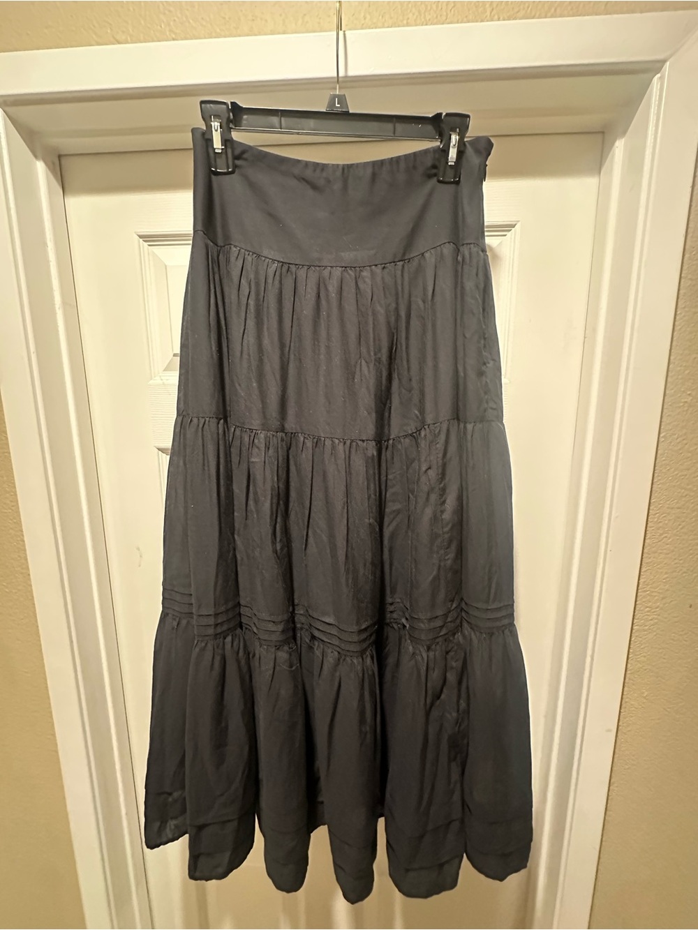 Treasure & Bond Black Tiered Maxi Skirt